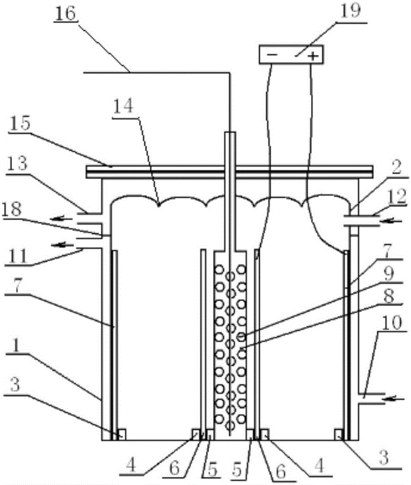 Electrode bio-membrane reactor capable of synchronously removing nitrate and hexavalent chromium