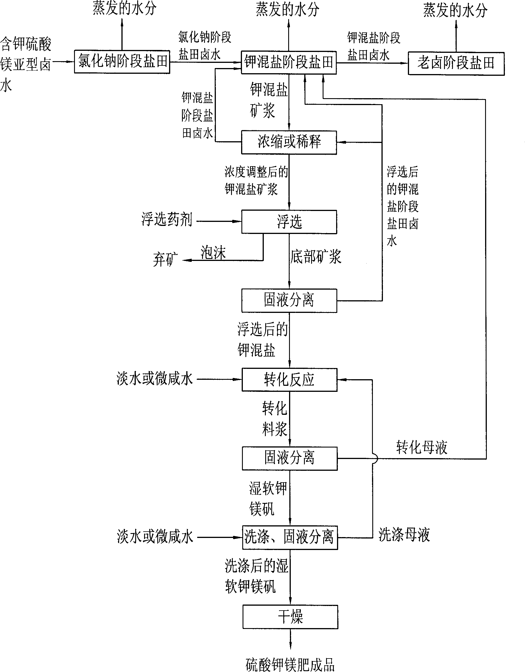 Process of preparing magnesium potassium sulfate fertilizer with bittern potassium containing magnesium sulfite