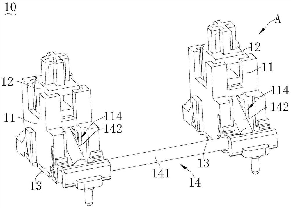 Satellite shaft assembly, key and mechanical keyboard