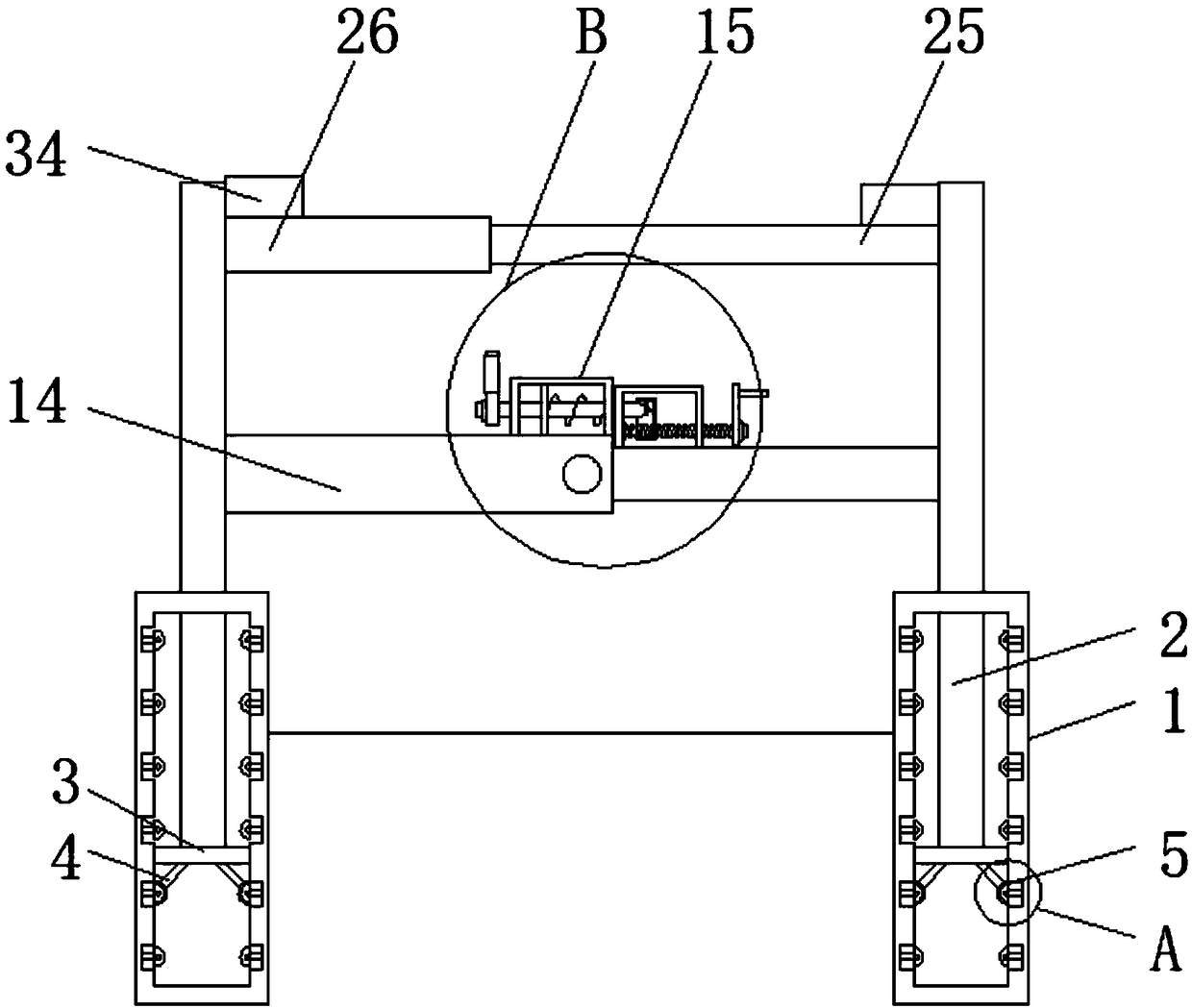 Auxiliary walking bracket for rehabilitation department