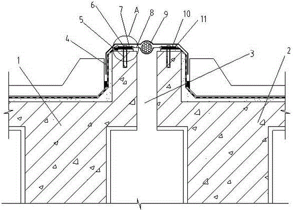 Flexible coiled material for deformation joint and construction method of flexible coiled material