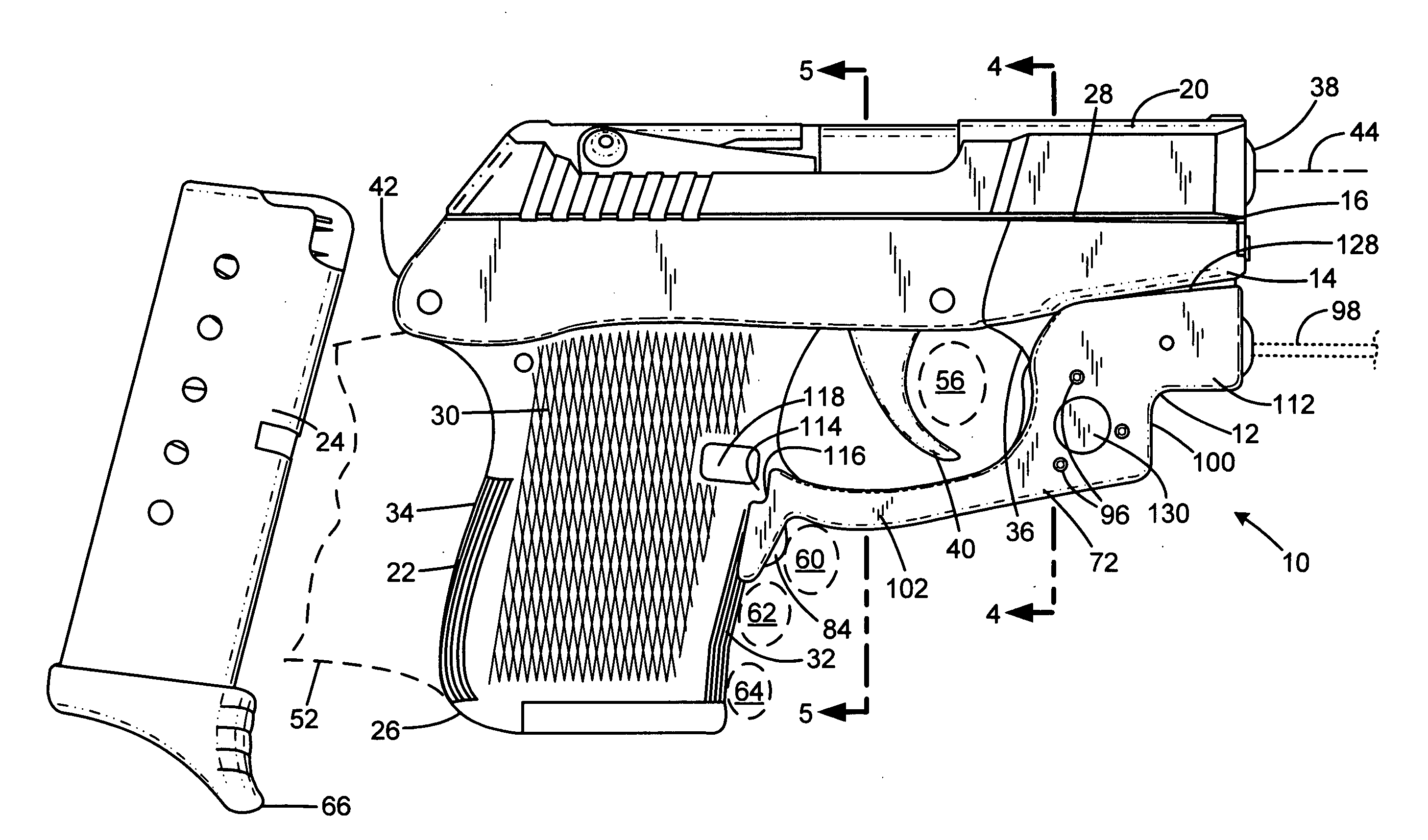 Laser gunsight system for a firearm trigger guard