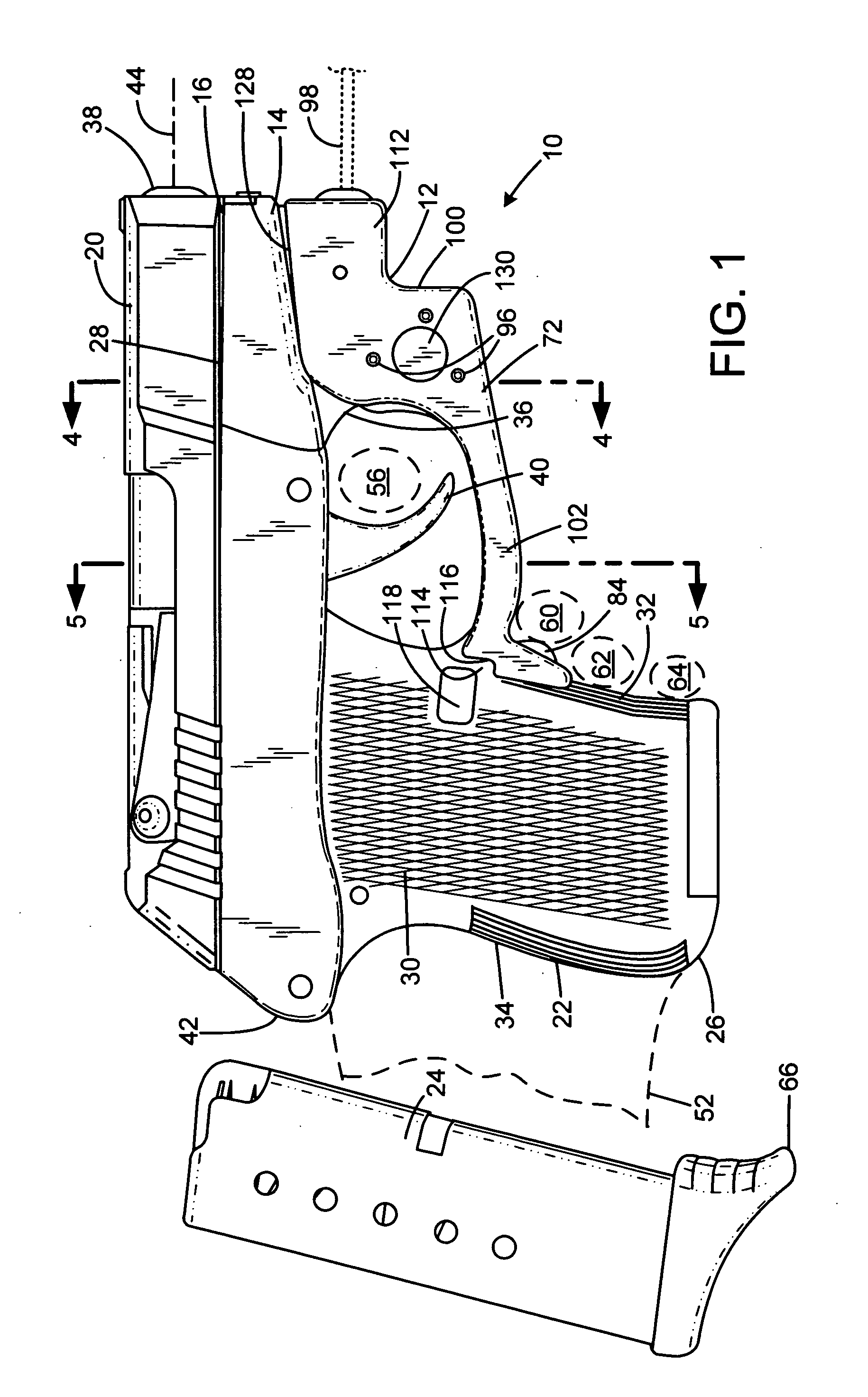 Laser gunsight system for a firearm trigger guard