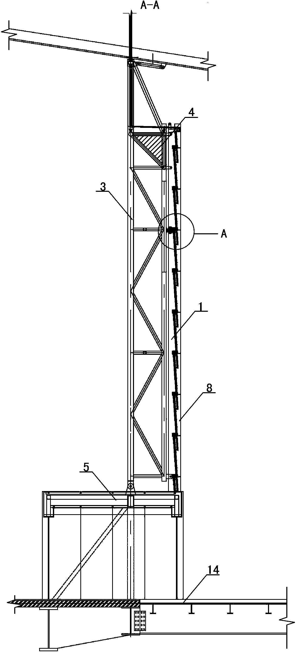 Curtain wall upright post structure and curtain wall system thereof