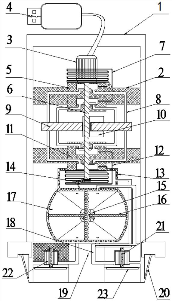 High-power cold air blowing heat dissipation auxiliary mechanism for computer mainboard