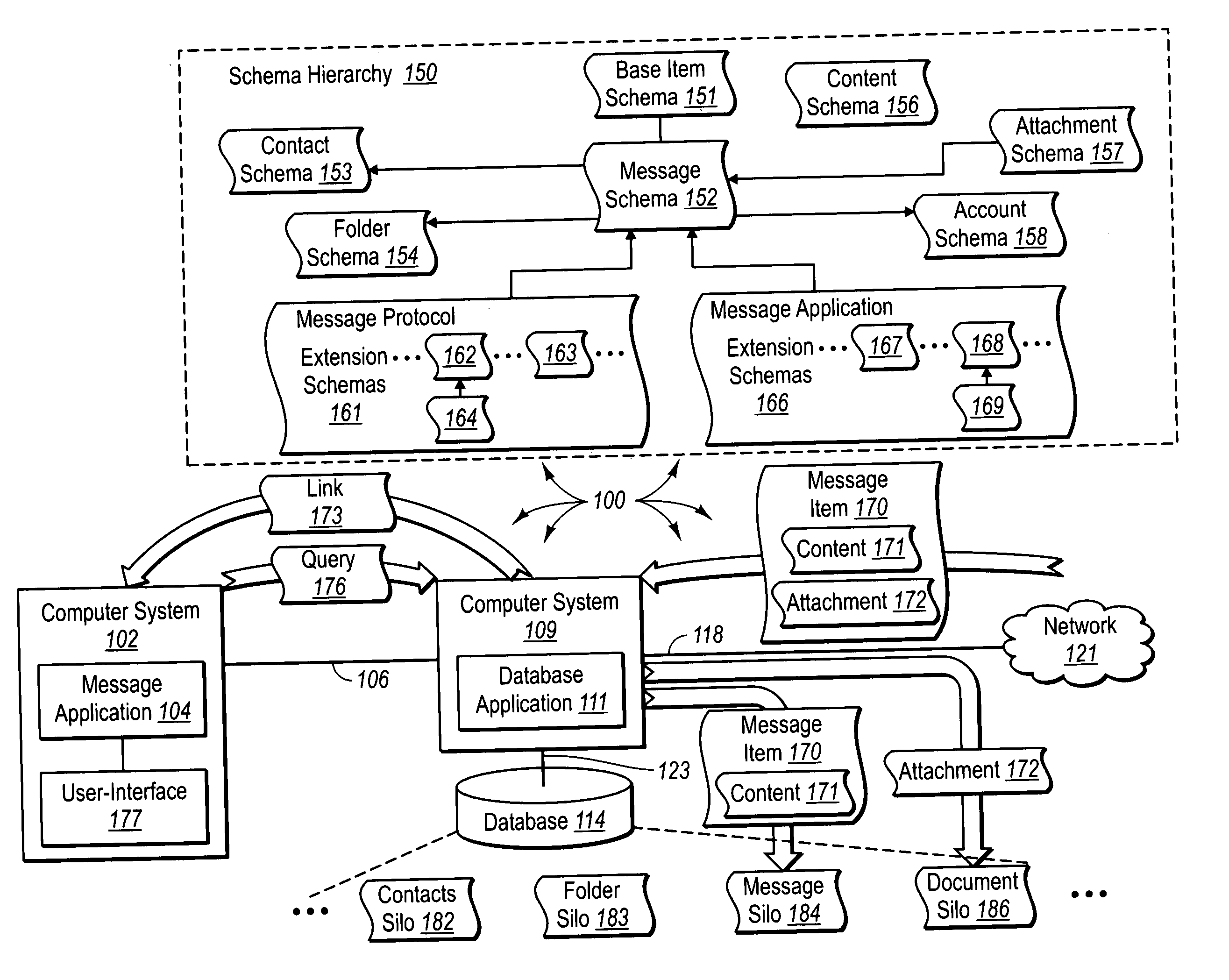 Presenting message attachments independent of electronic messages at a user-interface