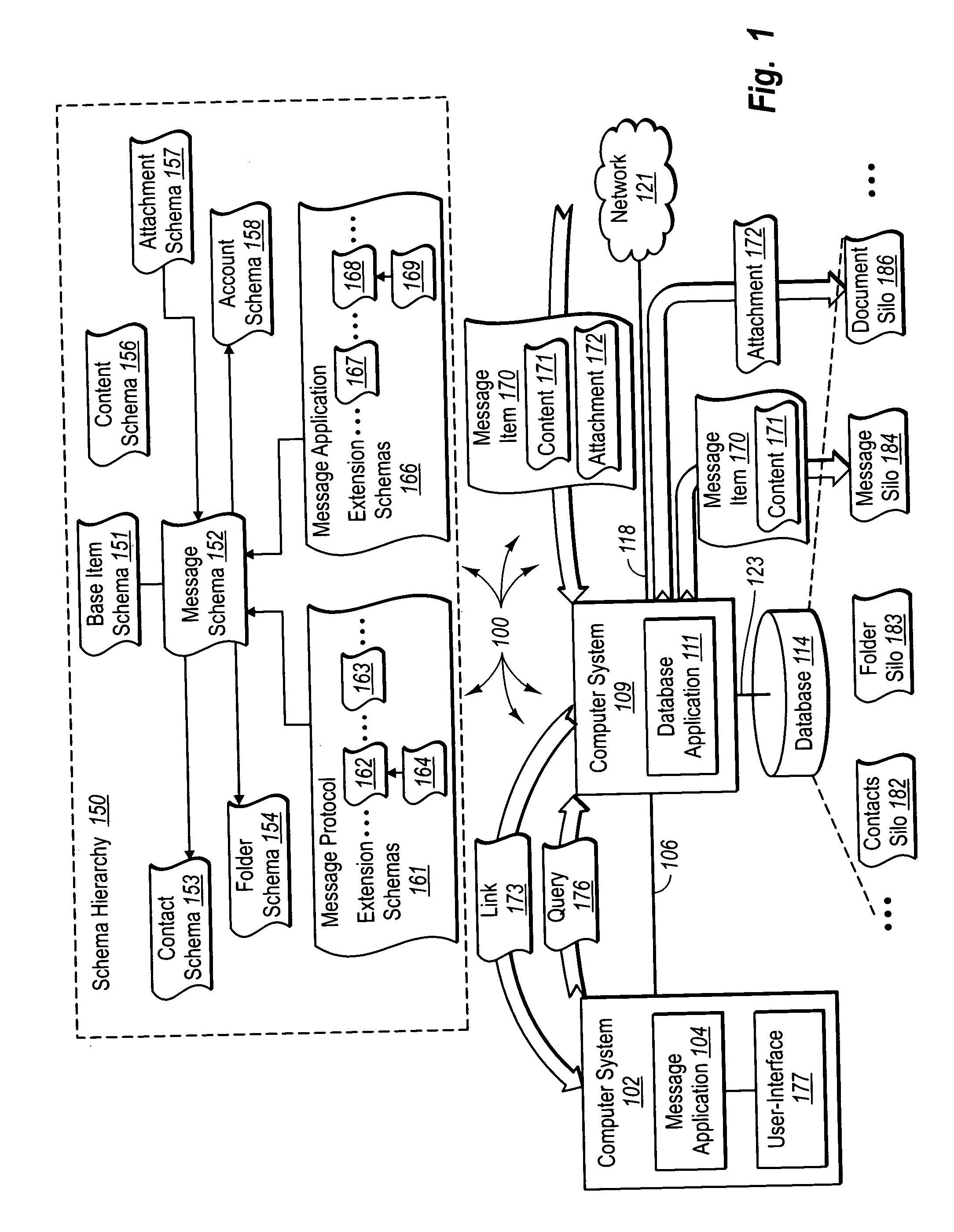 Presenting message attachments independent of electronic messages at a user-interface