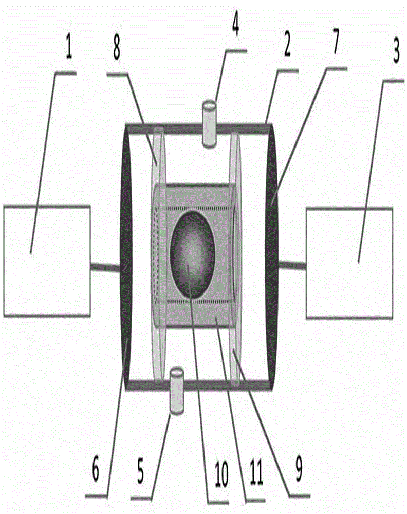 Miniature quartz hollow pipe composite optical fiber structure for detecting glucose concentration