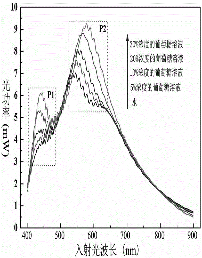 Miniature quartz hollow pipe composite optical fiber structure for detecting glucose concentration