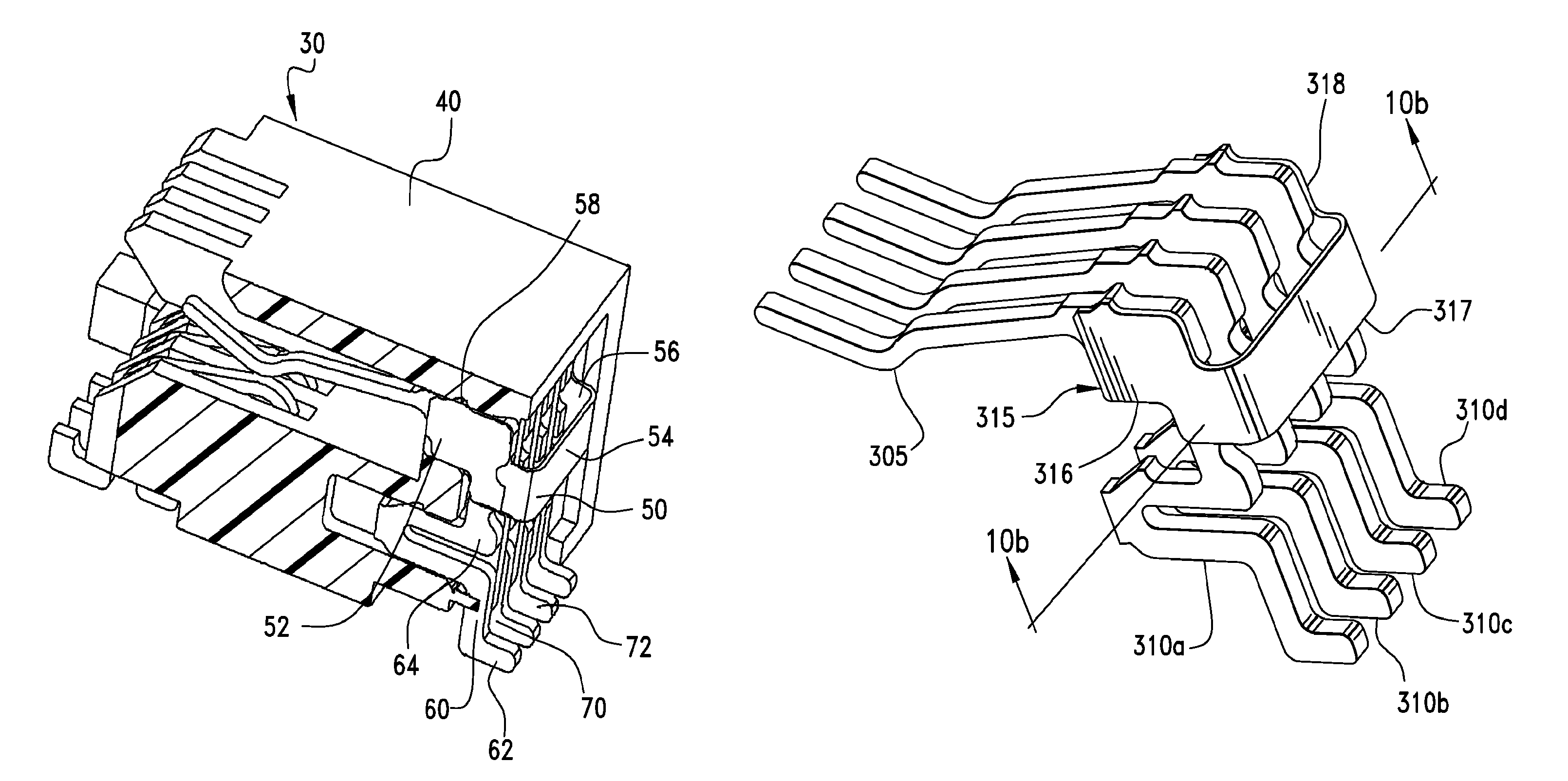 Connector with terminals forming differential pairs