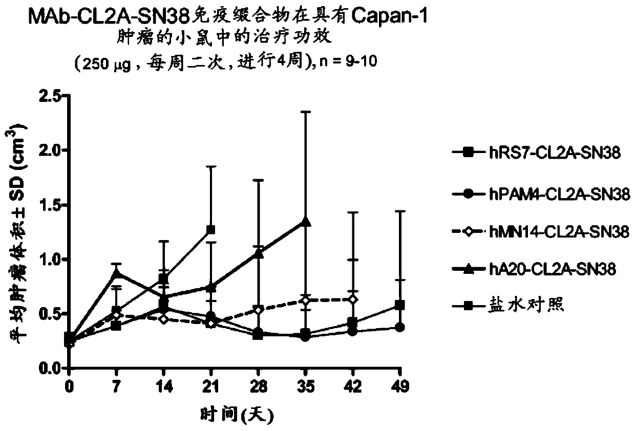 Antibody-SN-38 immunoconjugates with CL2A linker