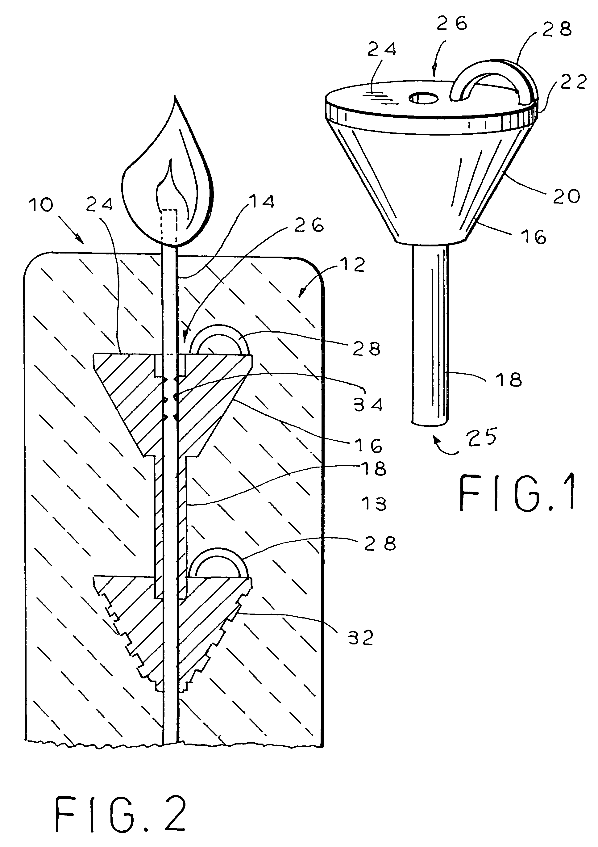 Device for creating a self-extinguishing and relightable candle and a candle including such a device