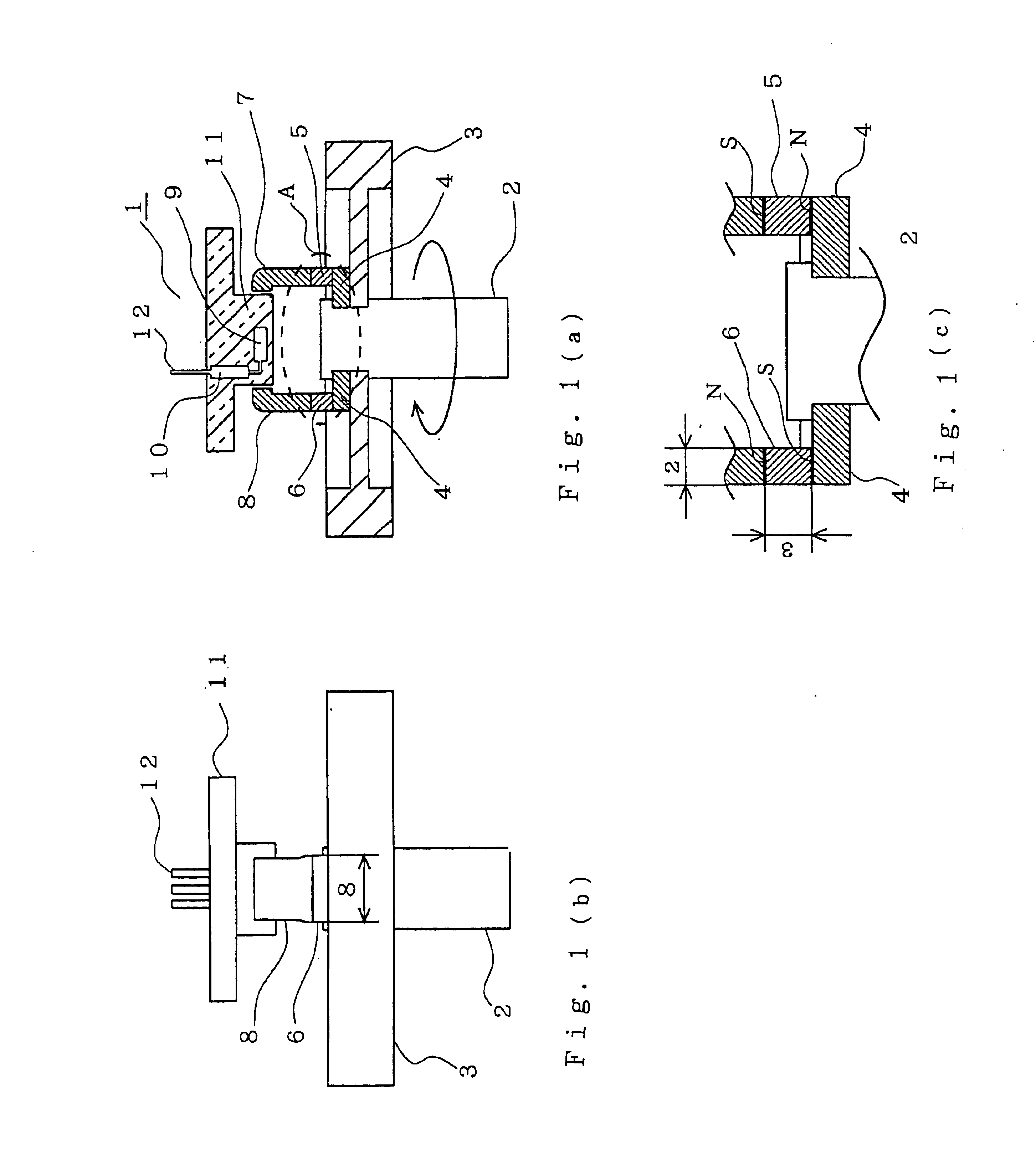 Non-contact type rotation-angle sensing device