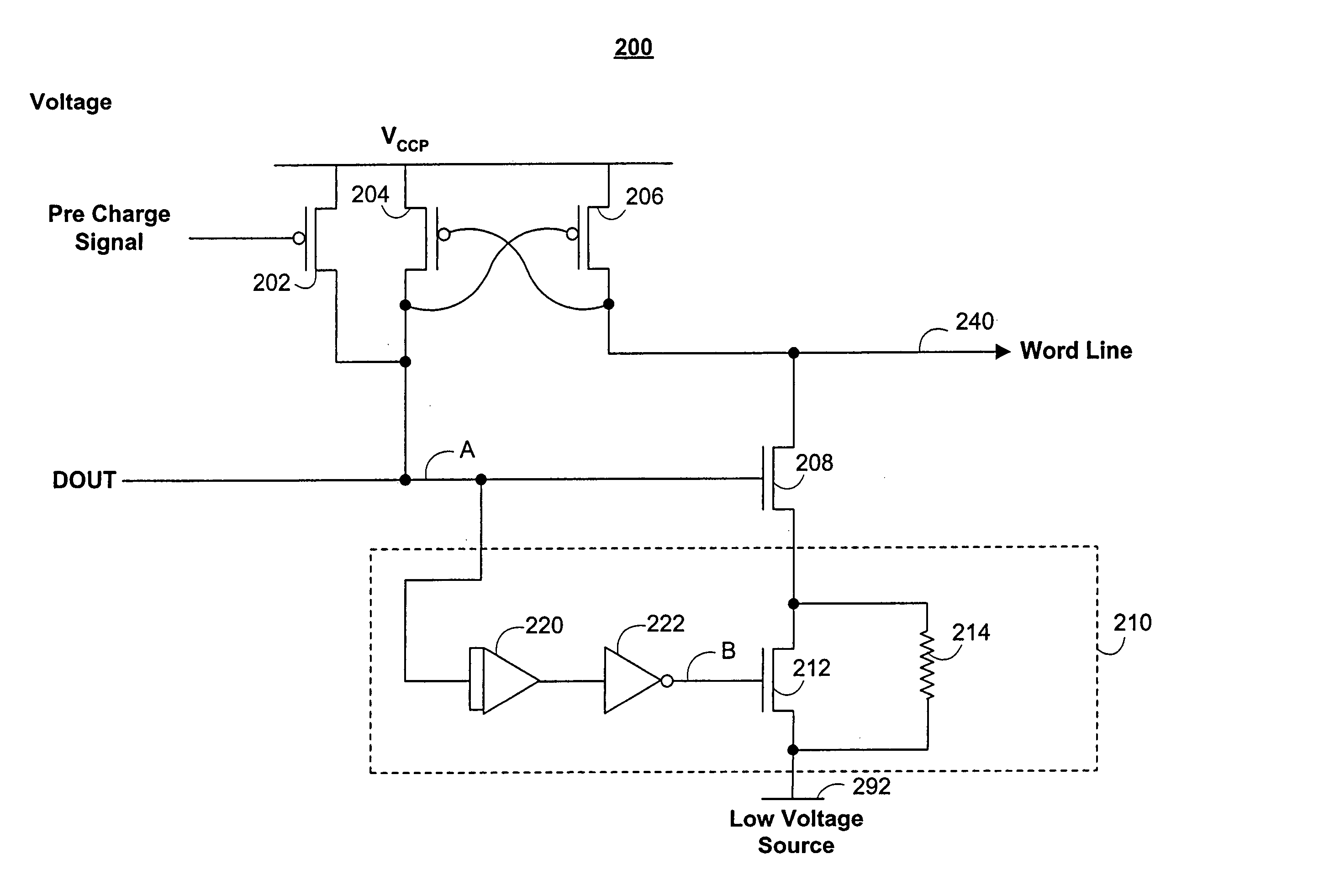 Word line driver circuitry and methods for using the same