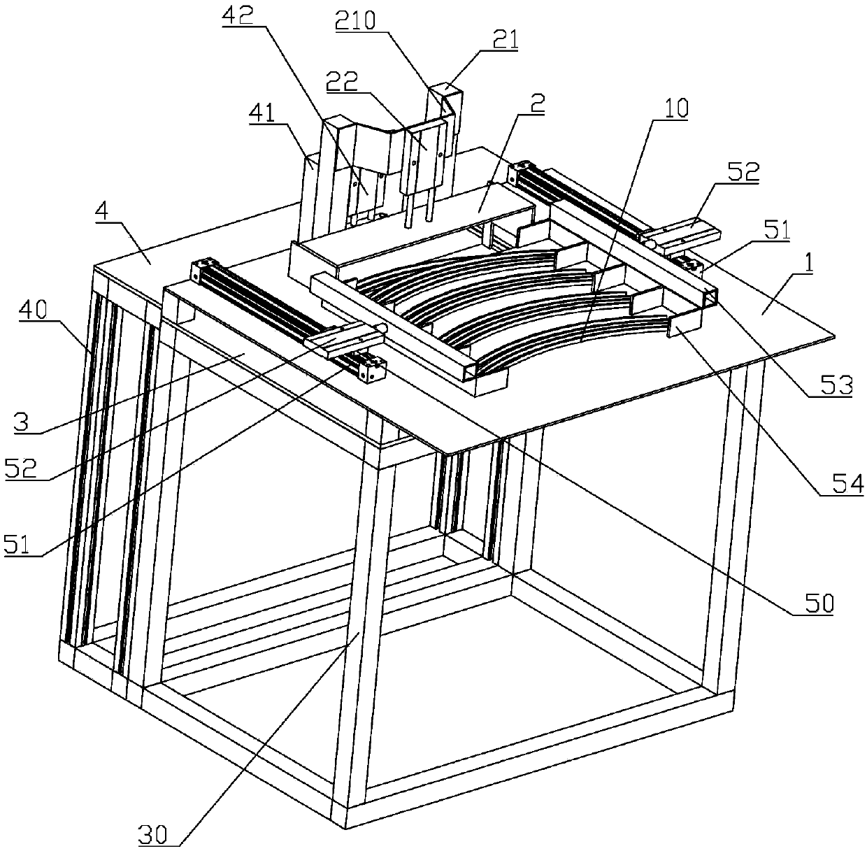 Windscreen wiper steel bar separating and feeding device in manufacturing of windscreen wiper