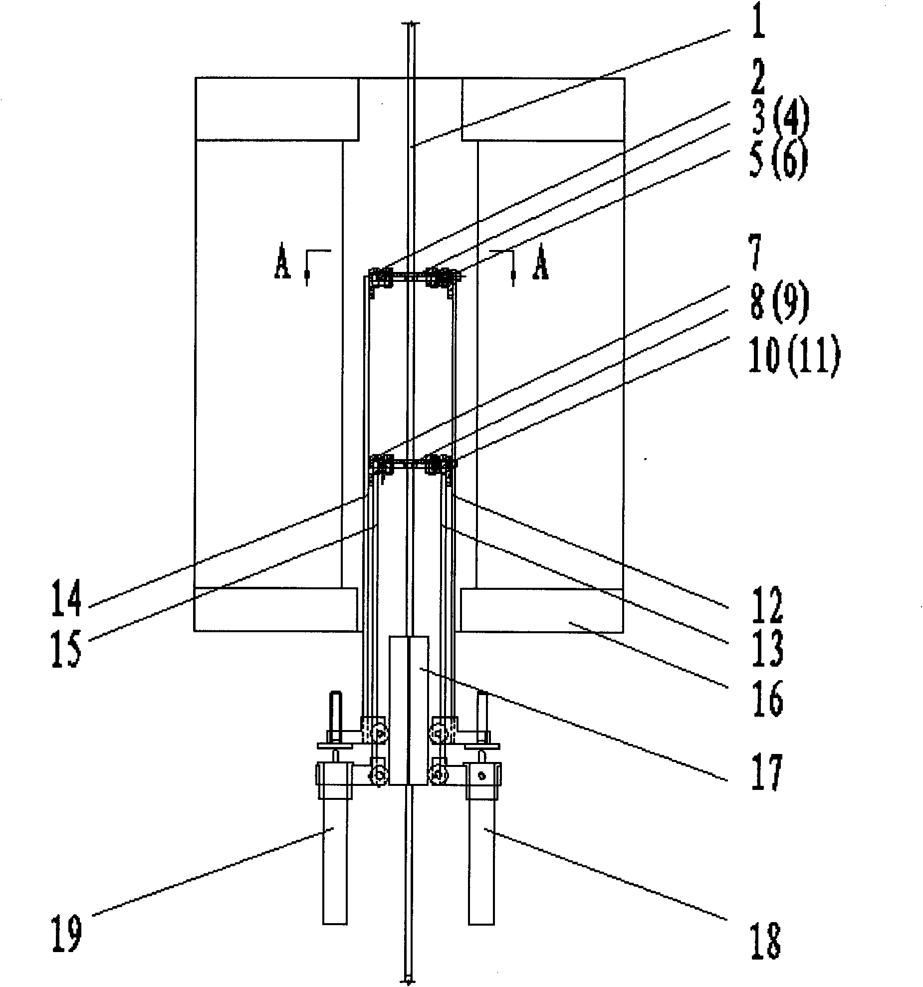 High temperature resistant spring-type device for measuring metallic material deformation