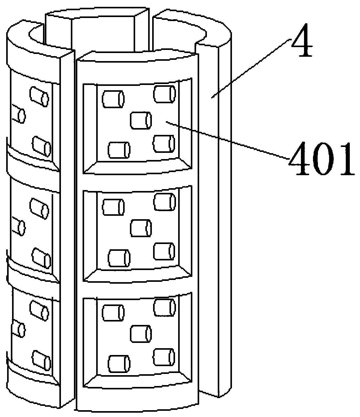 Soil loosening device for potted plant transplanting