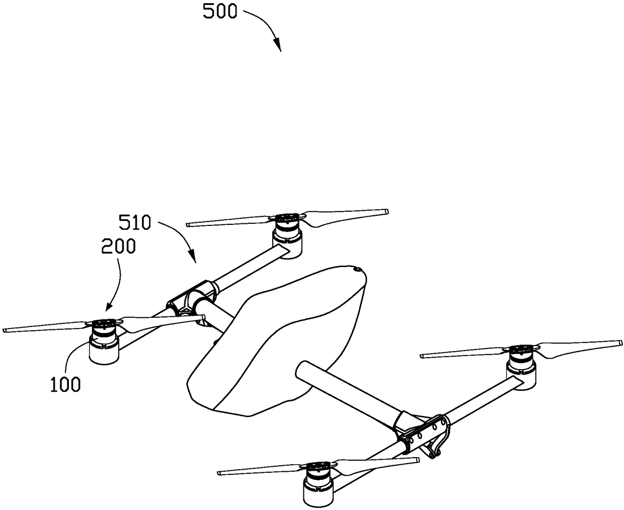 Motor, power unit and unmanned aerial vehicle using the power unit