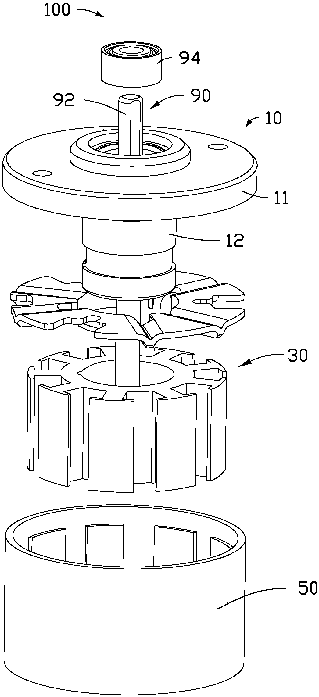 Motor, power unit and unmanned aerial vehicle using the power unit