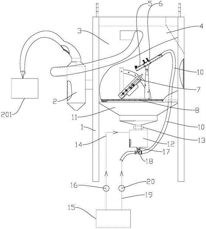 A test device for detecting impact, friction and wear of workpieces