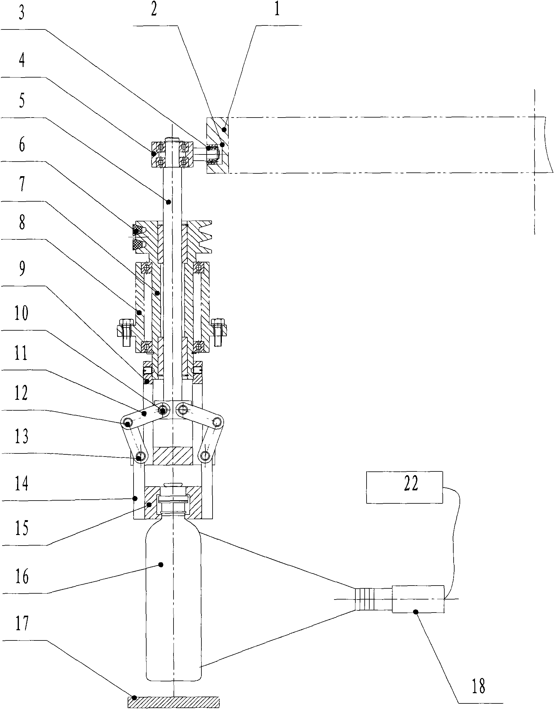 Equipment for detecting foreign matter in bottles and bottle-gripping and rotary device thereof