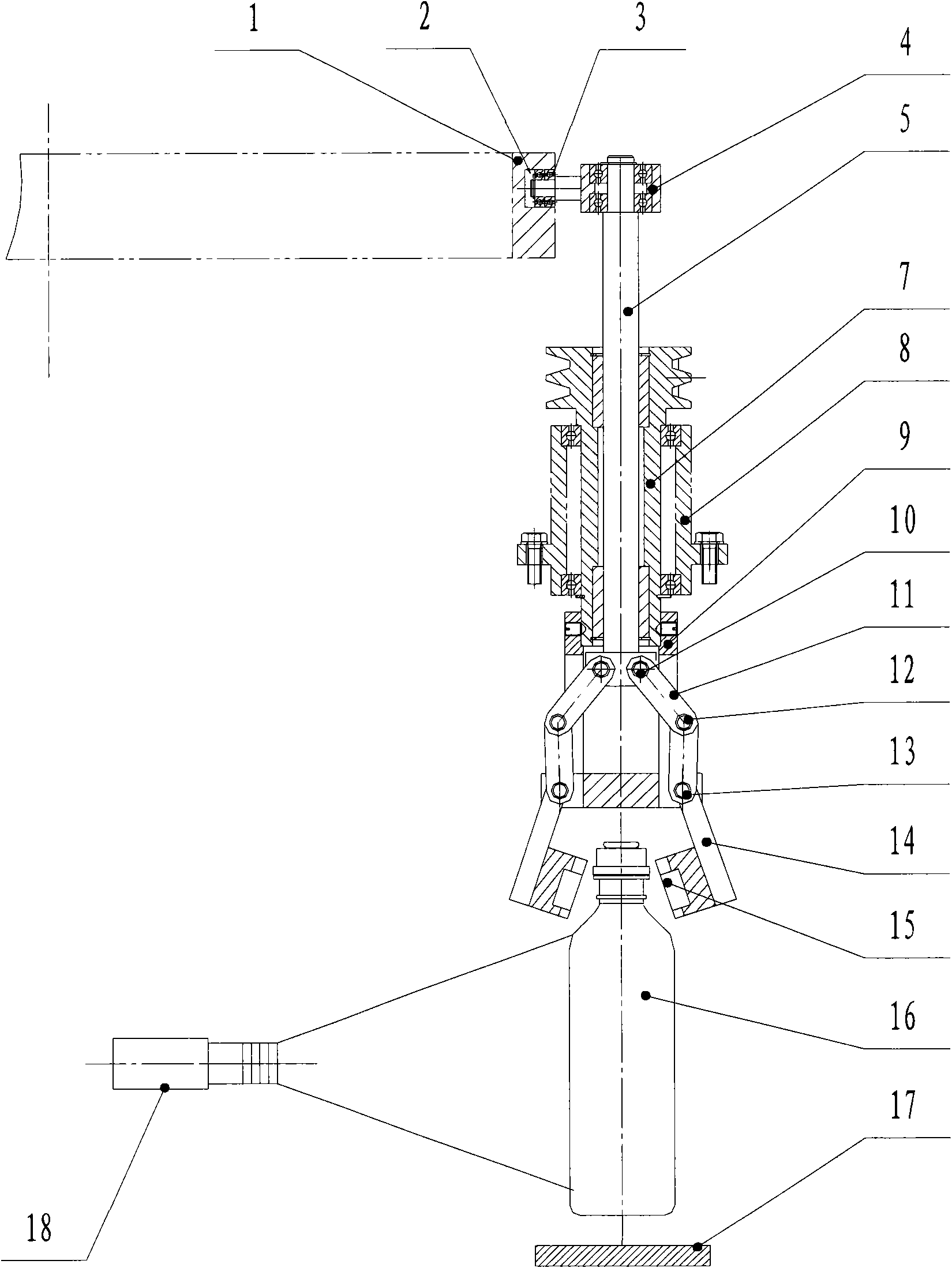 Equipment for detecting foreign matter in bottles and bottle-gripping and rotary device thereof