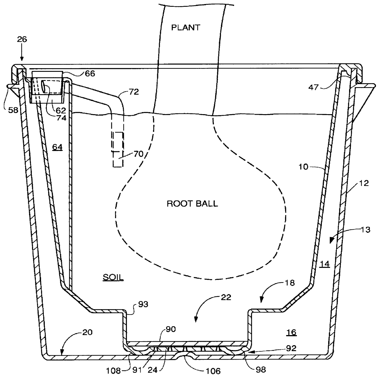 Self-watering plant container