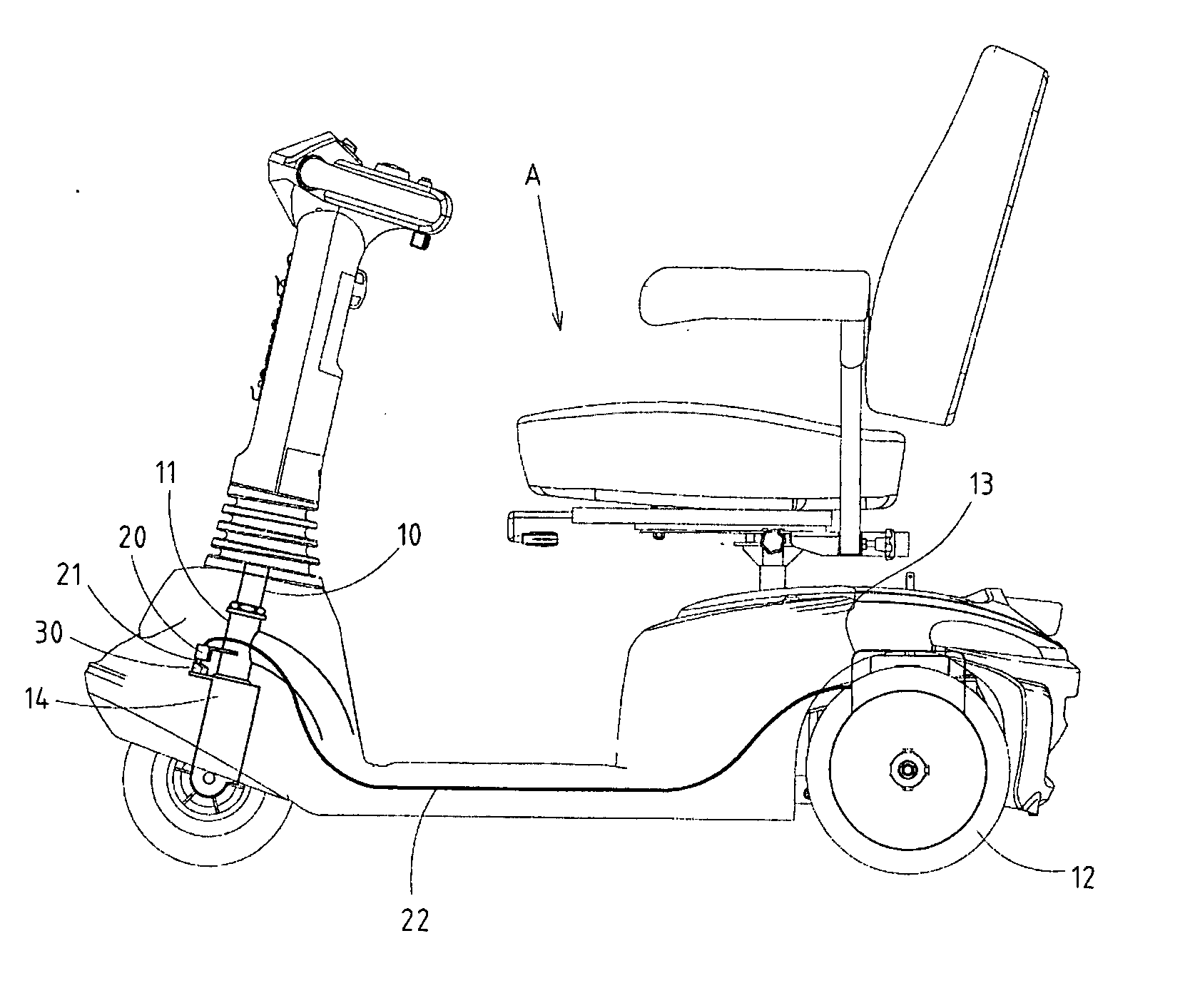 Control mechanism of the steering differential device for an electric vehicle