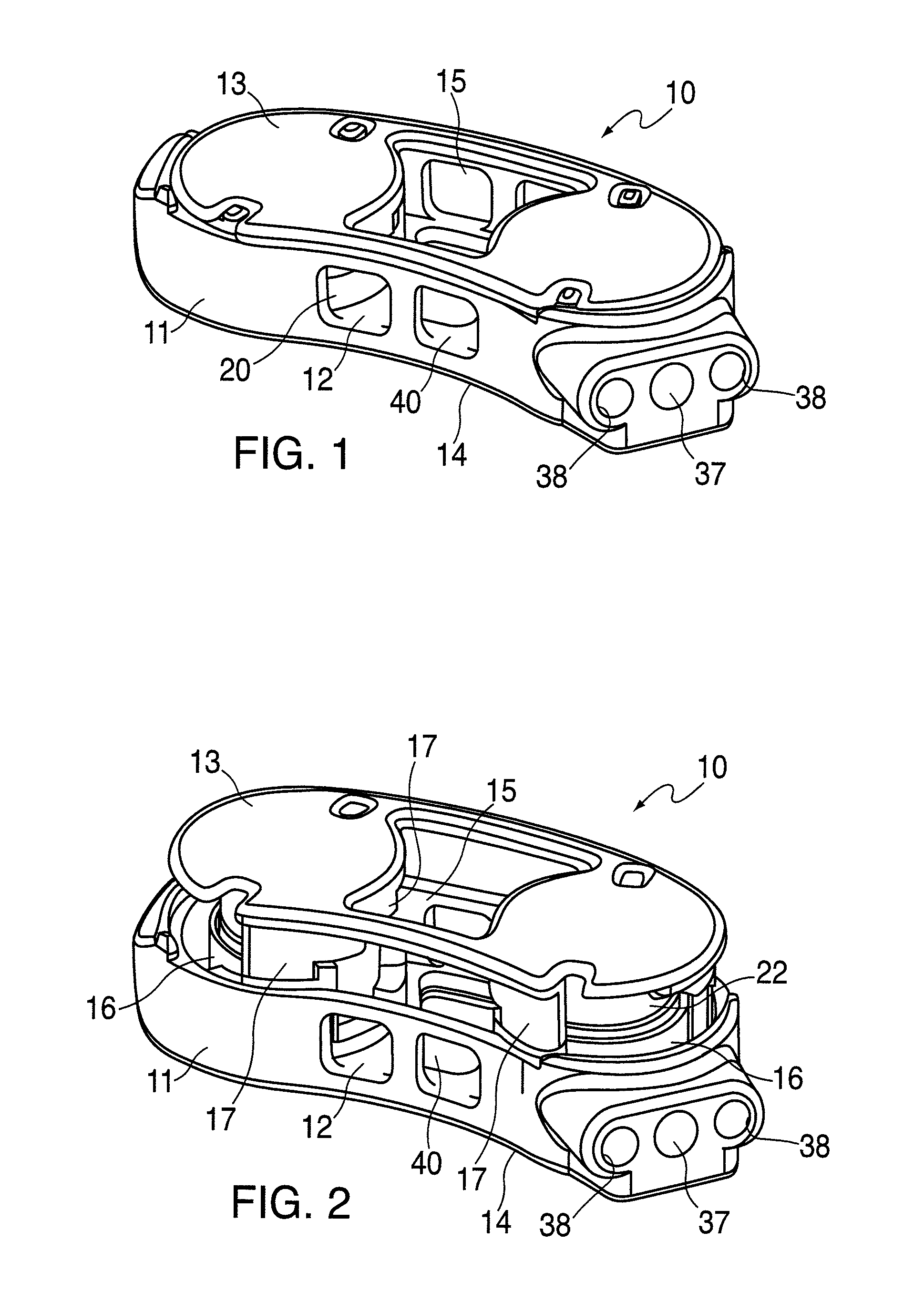 Adjustable distraction cage with linked locking mechanisms