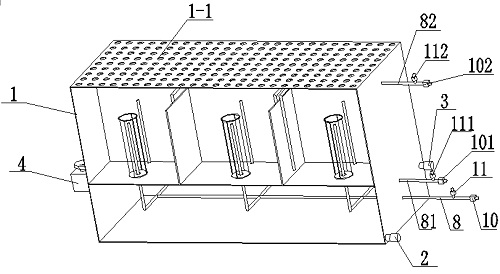 A double-row double-spray cleaning device for high temperature resistant filter bags