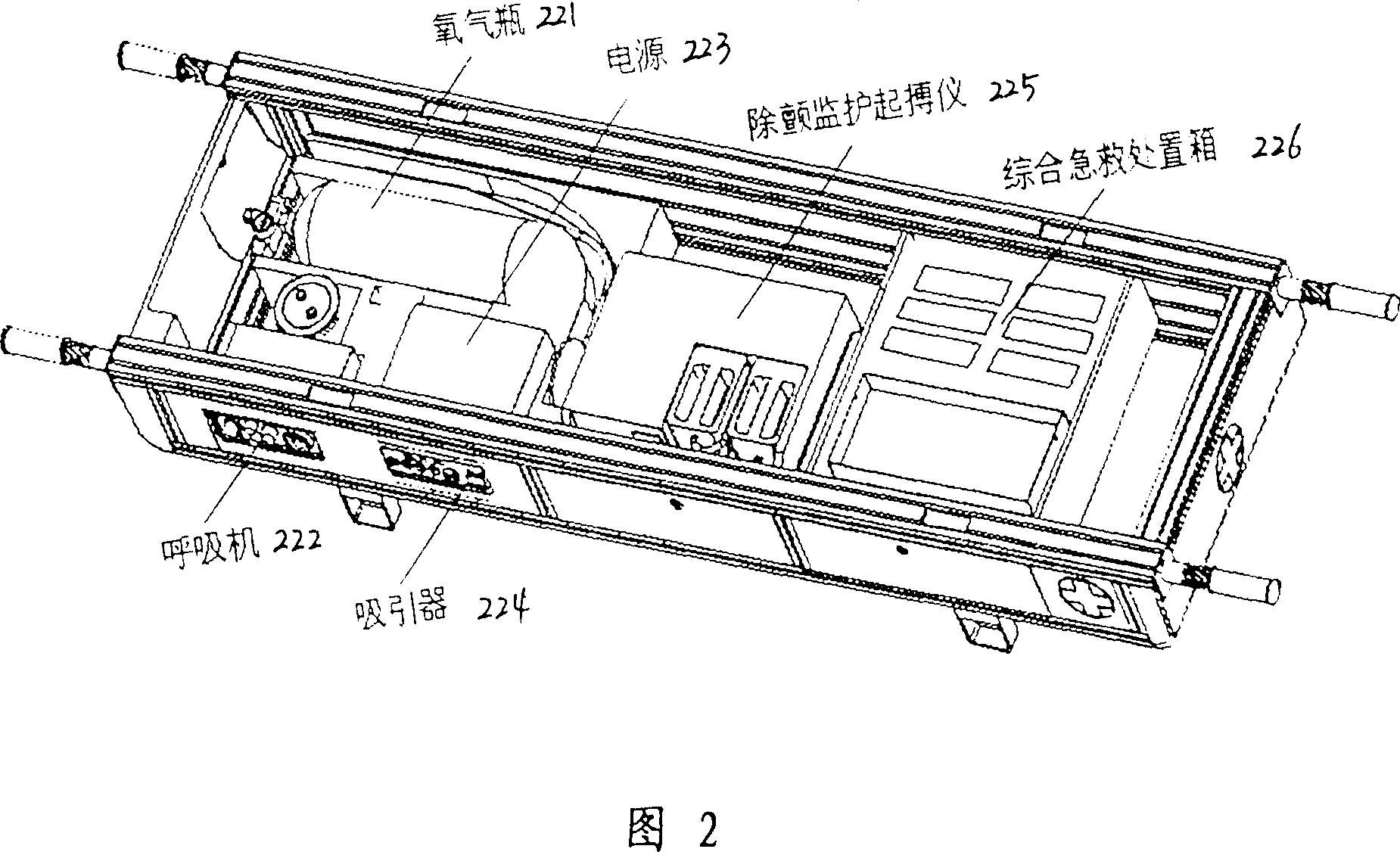 Stretcher assembly type complex emergency treatment system