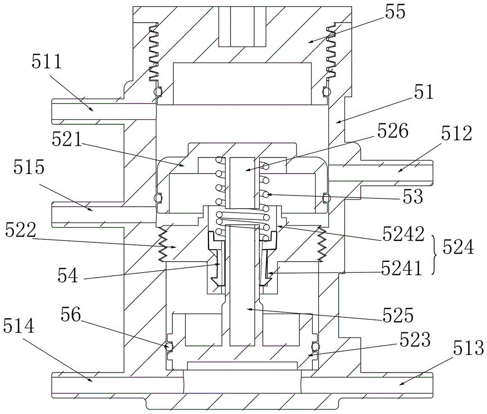 Five-surface valve structure