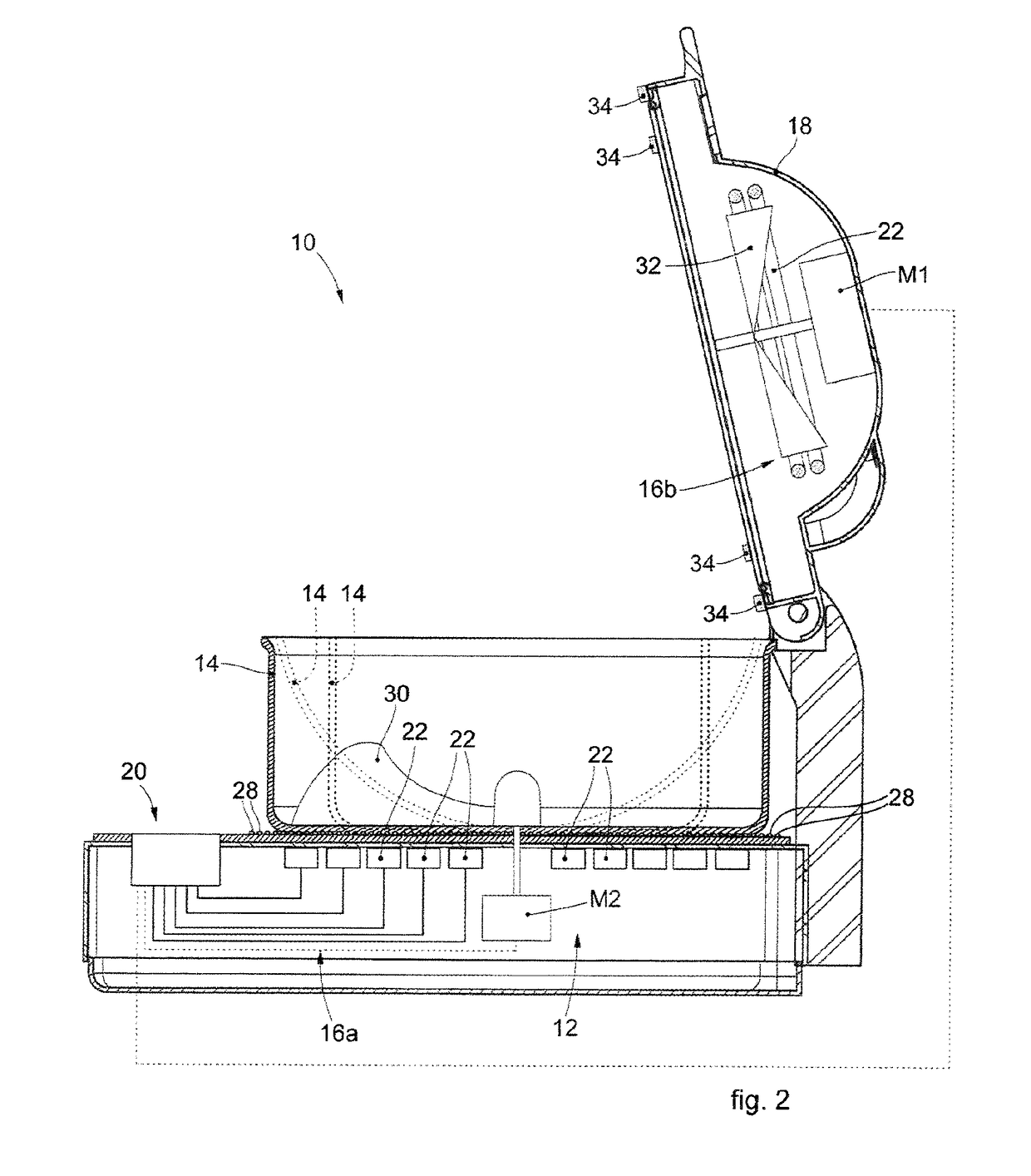 Apparatus for cooking food and corresponding cooking method