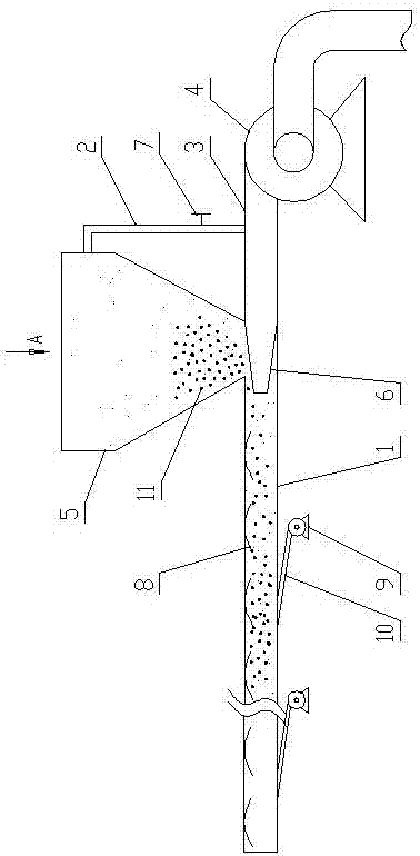 Water conveying device of granular material pipeline