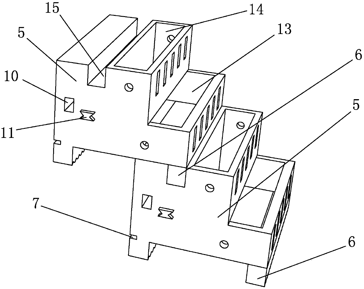 Construction method for collapse-preventing stepped landscape retaining wall