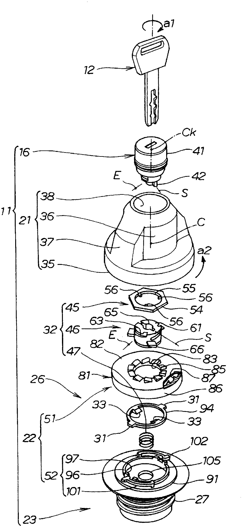 Lockable cap for fuel tank