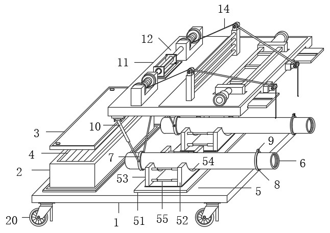 Pipeline laying device for house drainage engineering