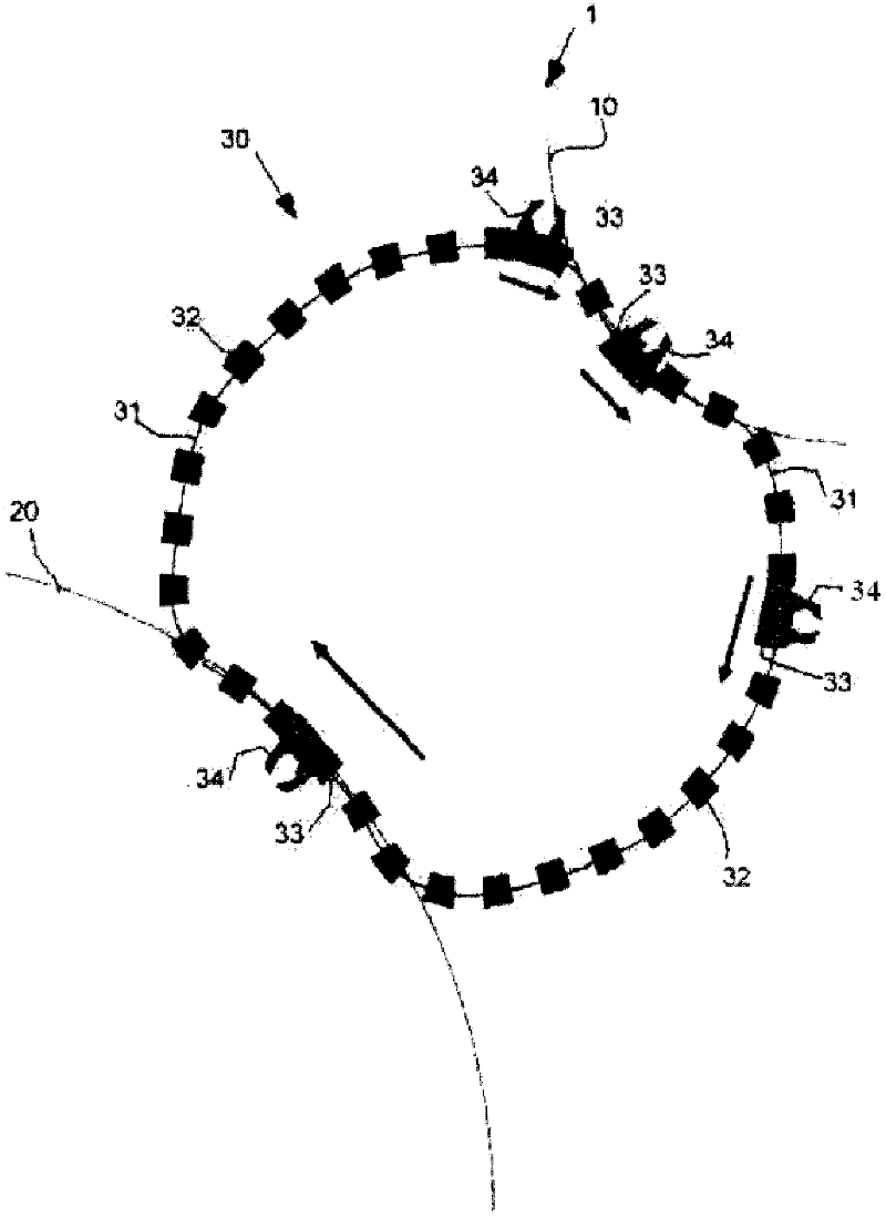 Transporting apparatus and transporting method for container-handling installation, and container-handling installation with such a transporting apparatus