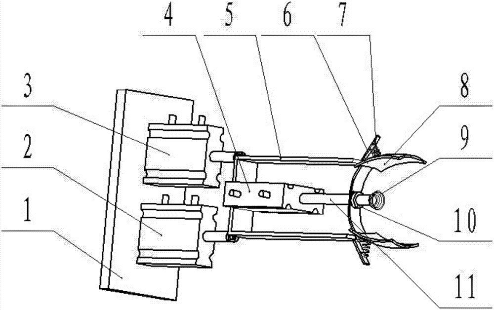 Tomato adsorption clamping synchronous picking manipulator end actuator