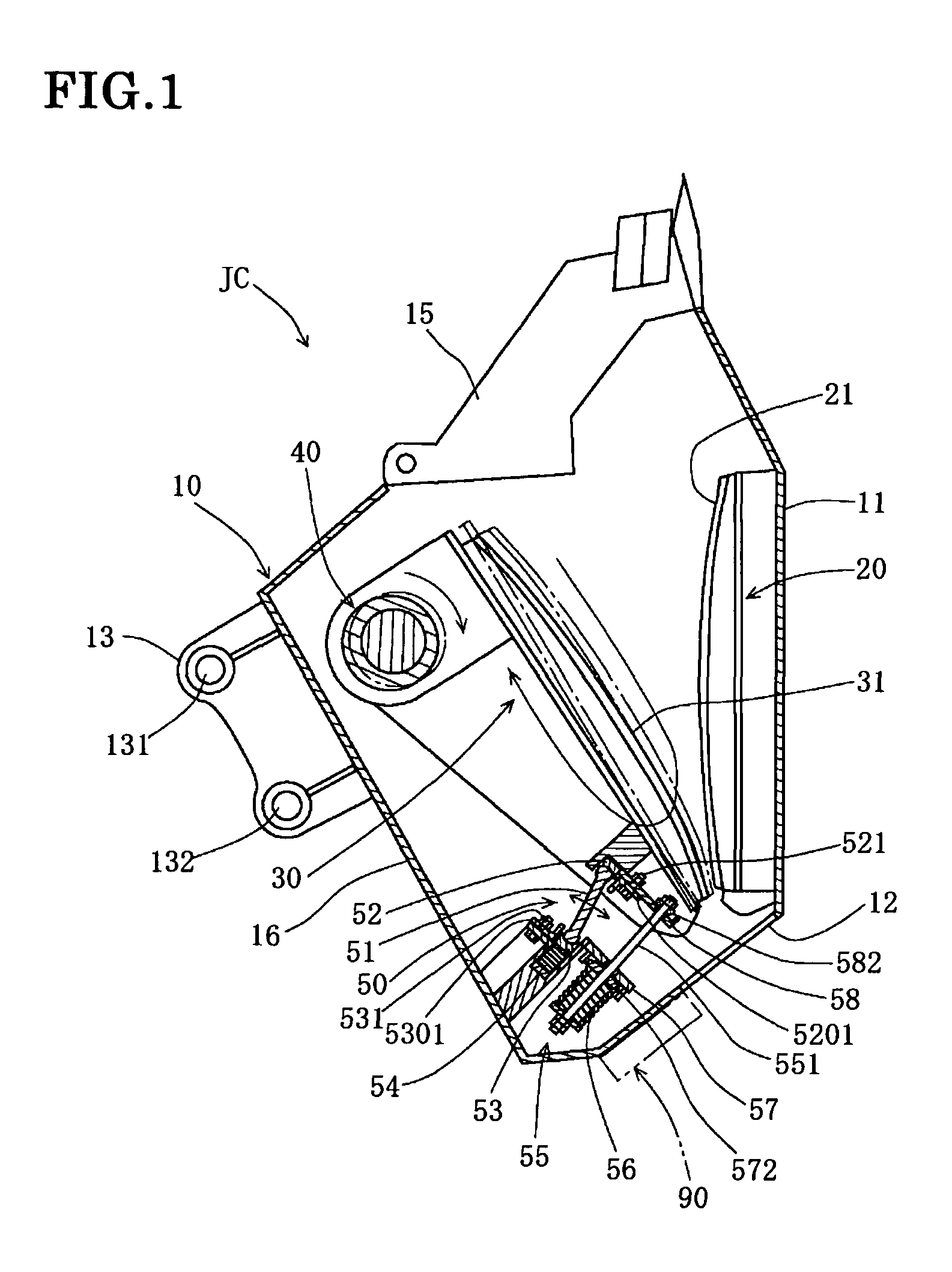 Bucket type jaw crusher