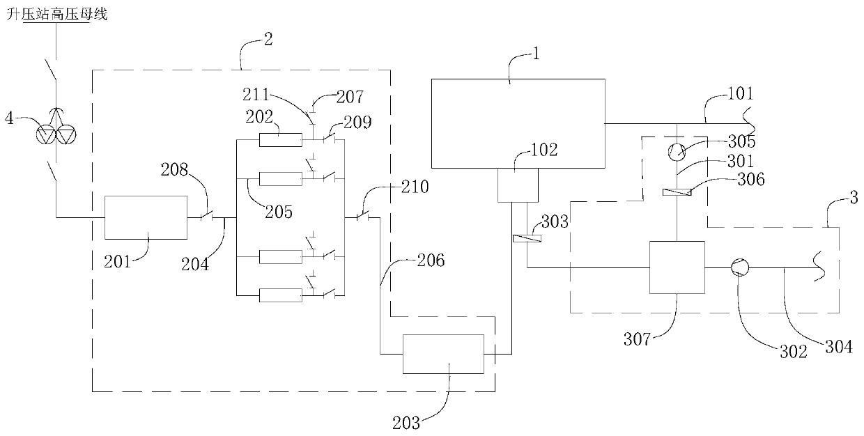 Thermal power plant peak regulating system based on water-electrolysis hydrogen production