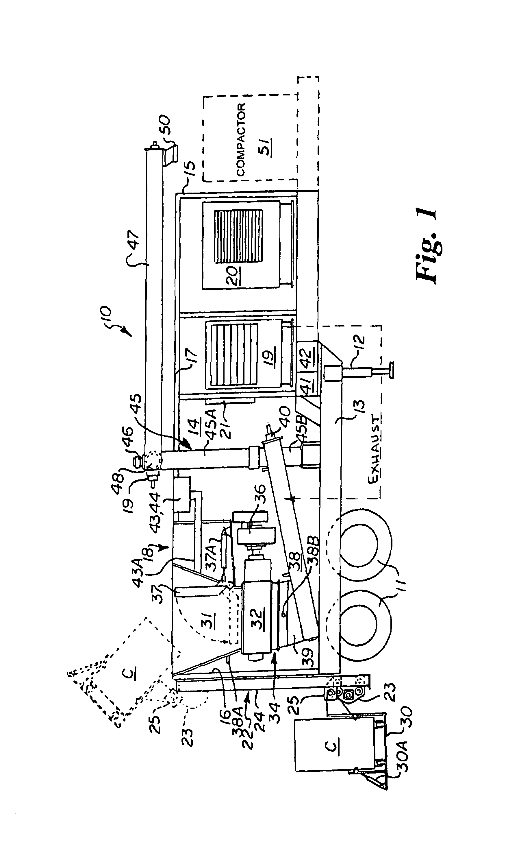 Mobile apparatus and process for treating infectious waste