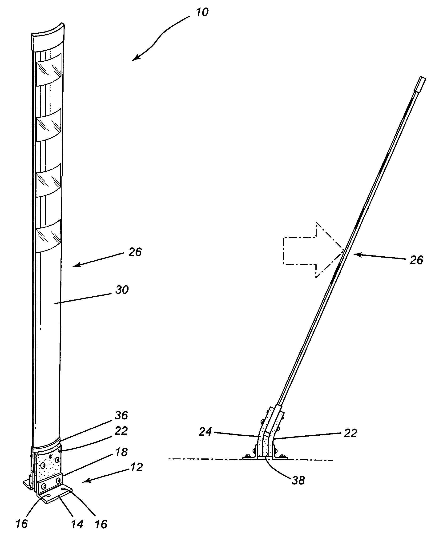 Flexible route marker