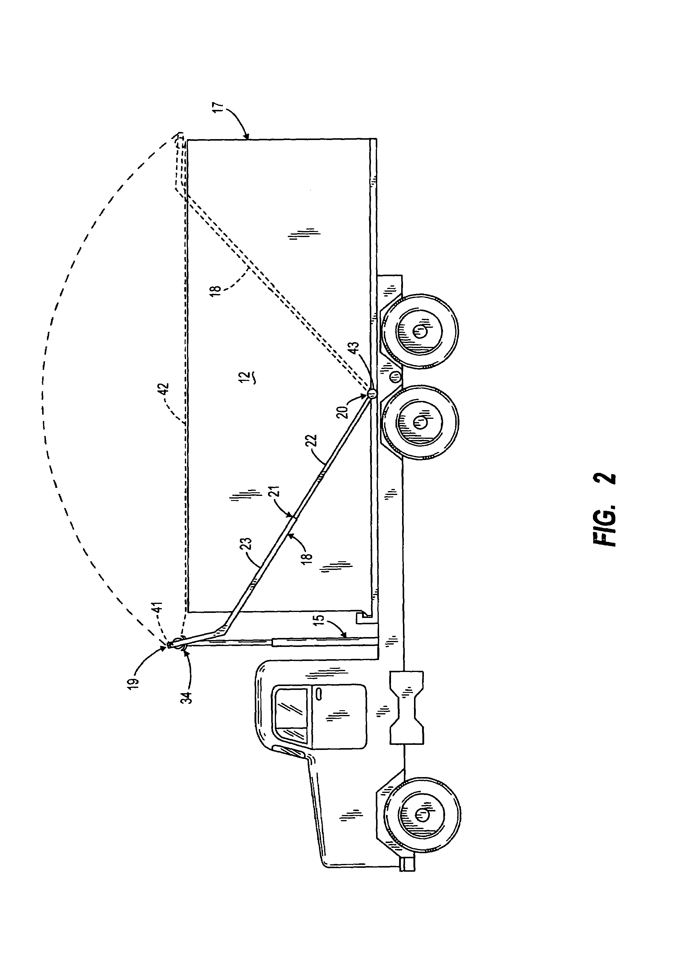 Covering device for a vehicle container