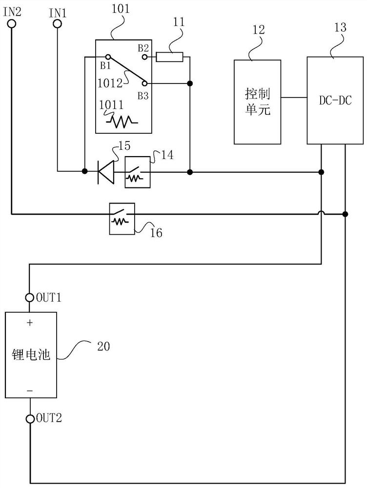 UPS lithium battery floating charge control circuit, lithium battery system and UPS lithium battery charging control method