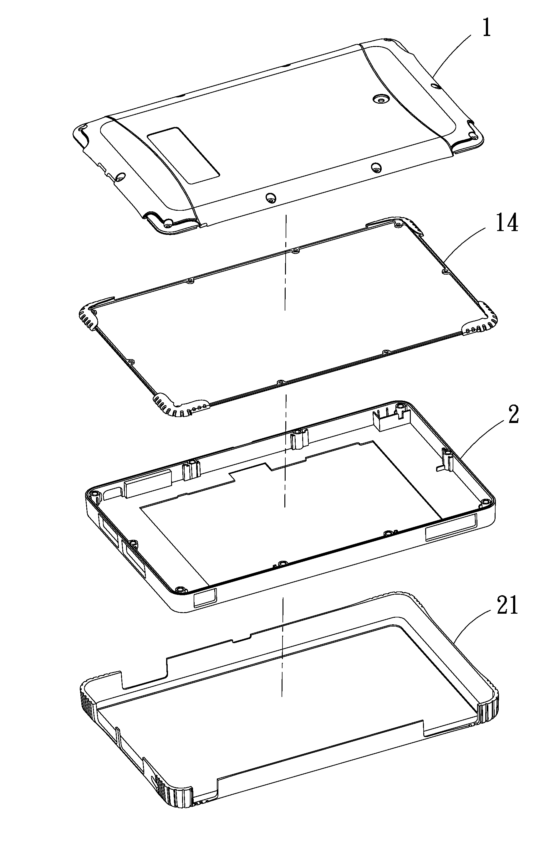 Waterproof, shockproof container for handheld electronic device