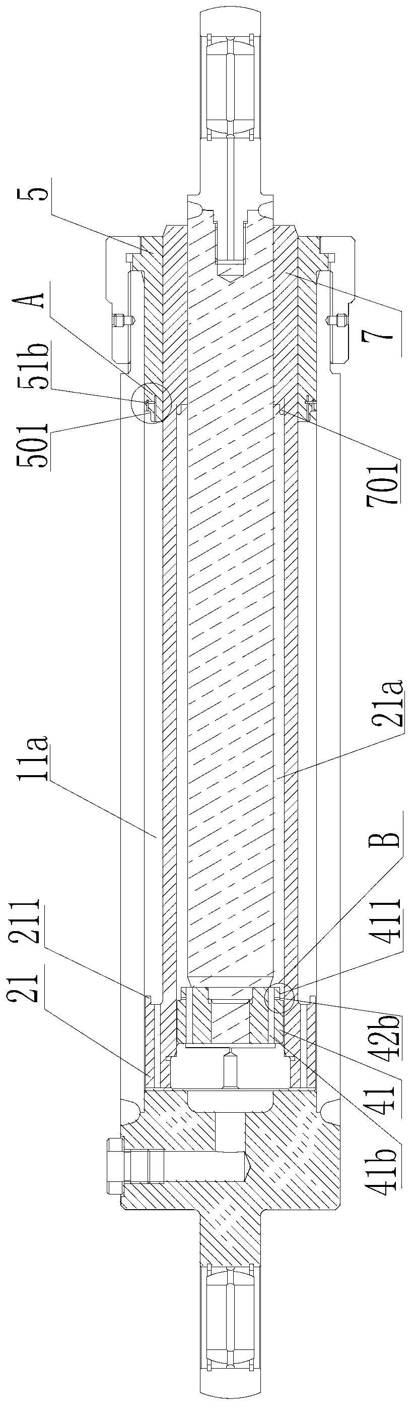 Single-action double-graded hydraulic cylinder and engineering machine