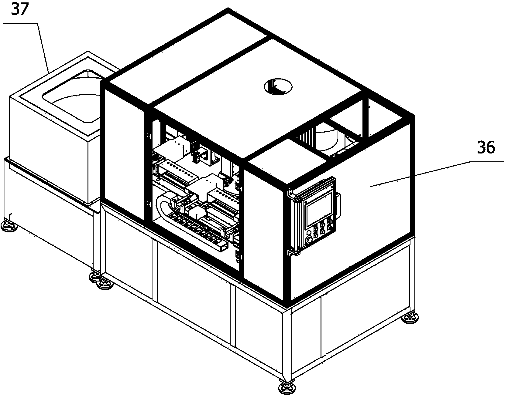 Flange type sleeve welding station