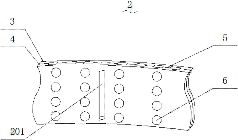 Copper strip flexible connection part facilitating heat dissipation