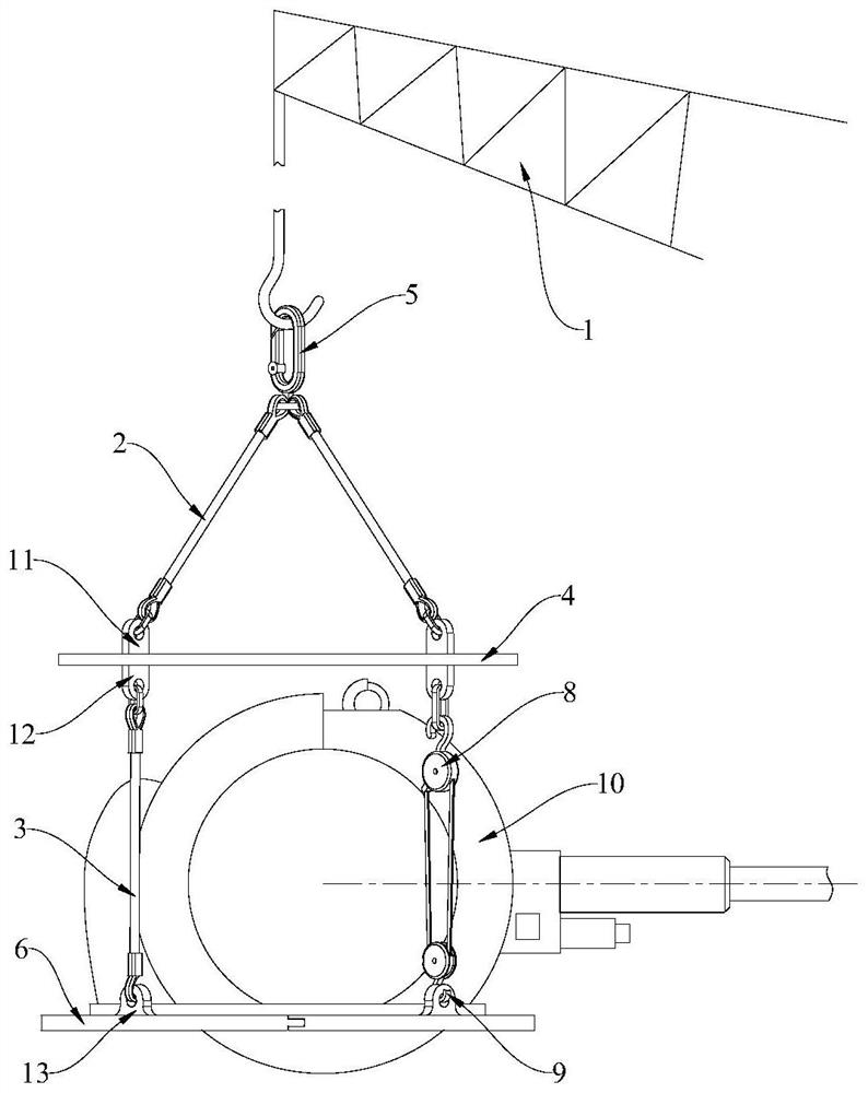 Special lifting appliance for ship gun turret